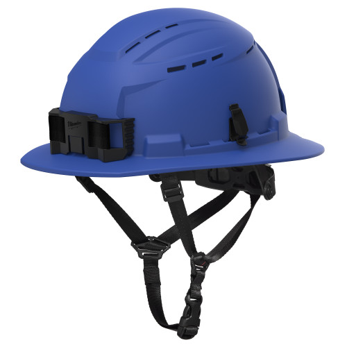 Milwaukee 48-73-1674C BOLT Blue Full Brim Vented Safety Helmet w/ FR Chinstrap  Type 2, Class C - Custom Logo