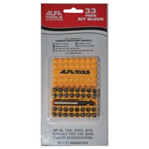 Alfa Tools 35PC. TAMPER PROOF BIT BLOCK CARDED