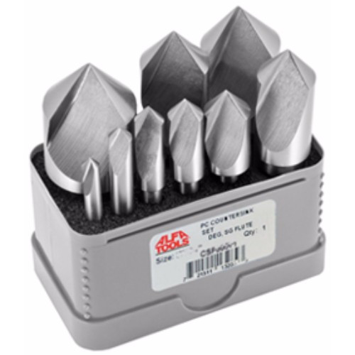 Alfa Tools 5PC SET 60DG SG FLUTE COUNTERSINK 1/4-1"