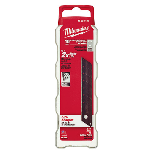 Milwaukee 48-22-9125 25mm Precision Snap Blade 10PK