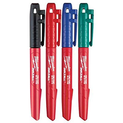 Milwaukee I 4PK COLORED FINE PT INKZALL MARKERS