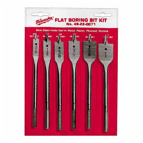 Milwaukee 49-22-0071 6 Piece Universal Flat Boring Bit Kit