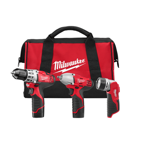 Milwaukee 2493-23 M12 Cordless LITHIUM-ION 3-Tool Combo Kit