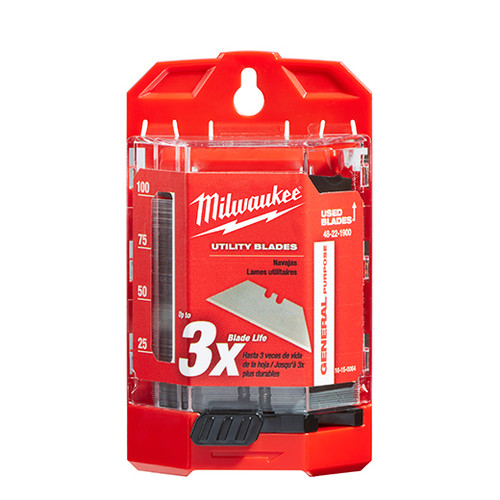 Milwaukee 48-22-1900 100-Piece General Purpose Utility Blades w/ Dispenser