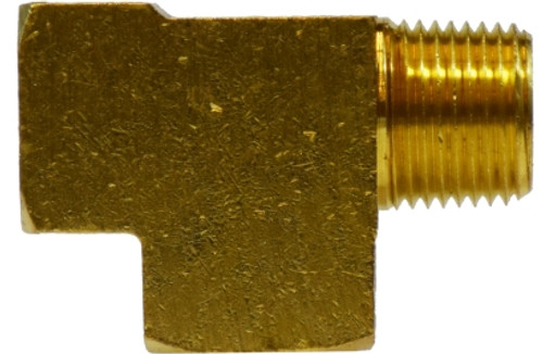 Midland Metal 28246 Street Tee, 1/4 in FNPTF x 1/4 in MNPTF x 1/4 in FNPTF, Brass