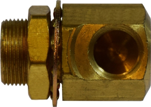Midland Metal 28348 Bulkhead Clamping Stud Elbow, 3/8 in Tube OD x 3/8 in FNPTF, Brass