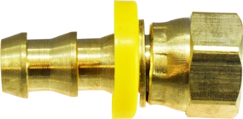 Midland Metal 30267 Swivel Connector, 1/2 in Push-On Hose Barbed x 1/2 in Female JIC Swivel, Brass