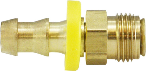 Midland Metal 30276 Swivel Connector, 1/4 in Push-On Hose Barbed x 1/4 in Male Inverted Flared, Brass