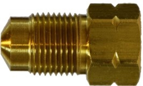 Midland Metal 12326 Adapter, 3/16 in Female Inverted Flared x M11 Bubble Male Inverted Flared, Brass