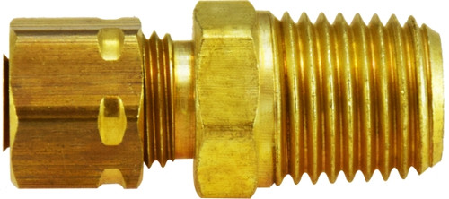 Midland Metal 26179 Adapter with 26003 Captive Sleeve Nut, 1/4 in Compression x 1/8 in MIP, Brass