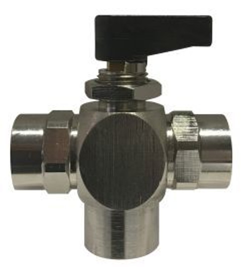 Midland Metal 466901 Mini Ball Valve, 1/4 in Nominal, FIP, 3-Way -Port/Way, 250 psi Pressure, Brass Body