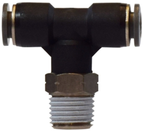 Midland Metal 20110C Swivel Branch Tee, 1/2 in Tube OD x 3/8 in Male NPTF x 1/2 in Tube OD, Composite