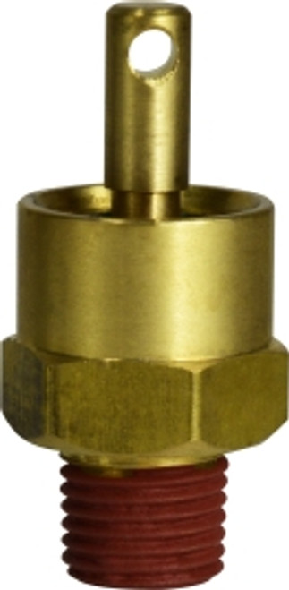 Midland Metal 39600 Air Tank Drain Pull Valve, 1/4 in Nominal Pipe, MPT Connection, Brass Body