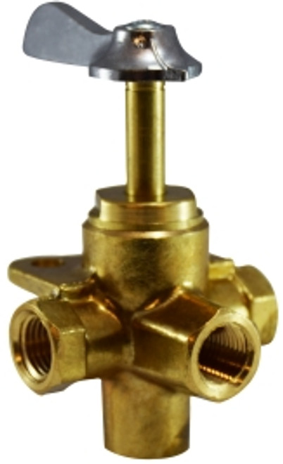 Midland Metal 46256 Ground Plug Shutoff Cock with Click, 3/8 in Nominal Pipe, FIP Connection, Brass Body