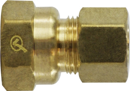 Midland Metal 18154LF Coupling, 3/8 in Compression x 3/8 in FPT, Brass