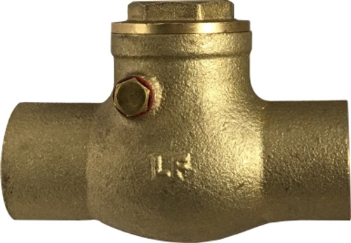 Midland Metal 940363LF Swing Check Valve, 3/4 in Nominal, Sweat x Sweat, Cast Brass Body, Import