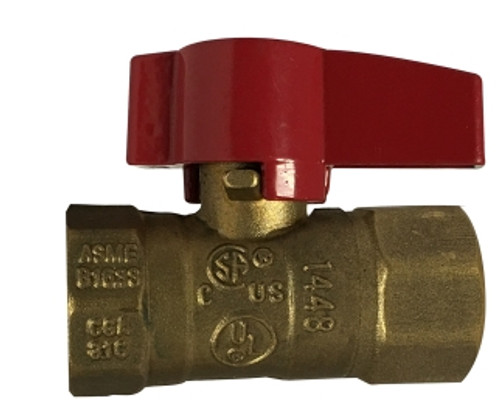 Midland Metal 943312 2-Piece Gas Ball Valve, 1/2 in Nominal, FIP x FIP, 125 psi Pressure, Brass Body