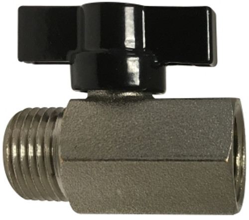 Midland Metal 46932T Mini Ball Valve, 3/8 in Nominal, FPT x MPT, 450 psi Pressure, 32 to 176 deg F