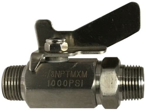 M X M 1,000 PSI Mini Ball Valve 1/4 MIP X MIP S.S. MINI BALL VALVE - 46912SS