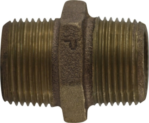 Hex Nipple 3/4 BRONZE HEX NIPPLE - 44724