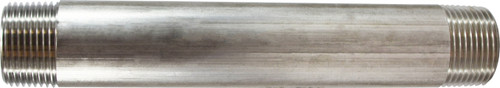 Midland Metal 48090 Welded Pipe Nipple, 3/4 in MPT x 3/4 in MPT, 6 in L, Stainless Steel, SCH 40 Schedule