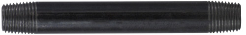 Midland Metal 57030 Welded Pipe Nipple, 1/4 in MPT x 1/4 in MPT, 6 in L, Steel, Black, SCH 40 Schedule