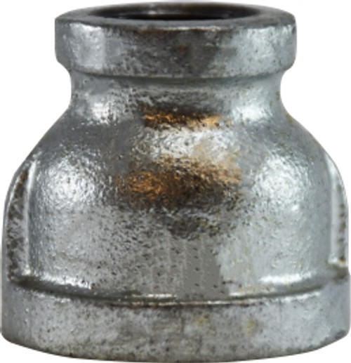 Midland Metal 64433 Reducing Coupling, 1/2 in FPT x 1/8 in FPT, Iron, Galvanized, 150 lb