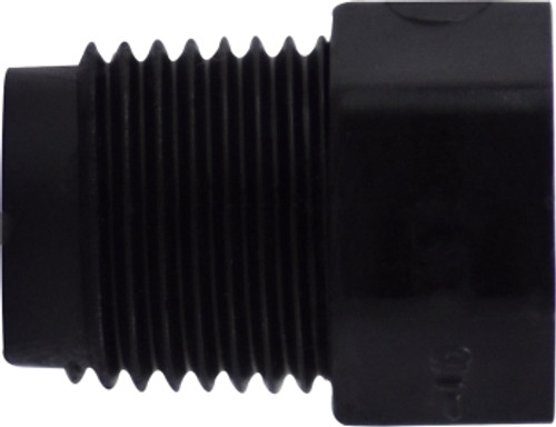 Midland Metal 28602B Cored Hex Head Plug, 1/4 in MPT, Polyethylene, Black, 125