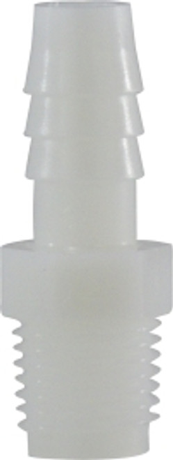 Male Adapter Hose ID x MIP 3/16 X 1/8 HB X MIP WHT NYLN ADP - 33002W