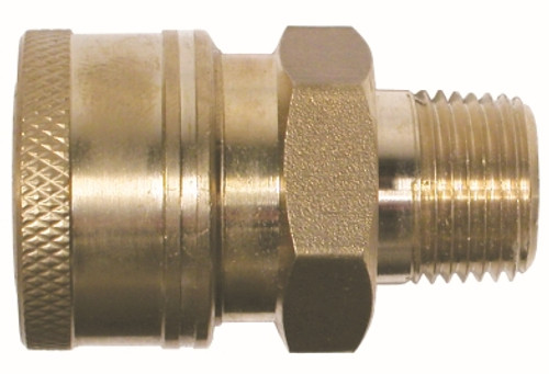 Male Brass Coupler 3/8 MPT BRASS ST THRU COUPLER - 86031