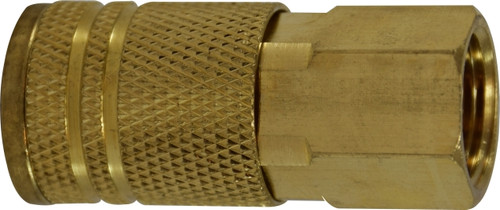 Female Pipe Coupler (Industrial Interchange 1/4) 3/8 FIP IND INTER. BRASS COUPLER - 28541