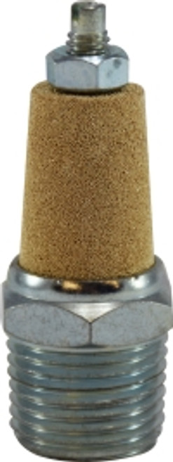 Midland Metal 28382 Muffler with Flow Adjustment, 1/2 in Nominal, MPT, Brass