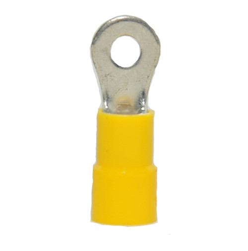 #4 Gauge - Yellow Vinyl Ring Terminal #5/16 Stud PK100 - E96202-1