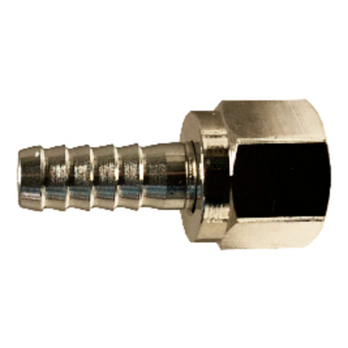 Midland Metal 34501 Barb X Female Flare Swivel Sets, Stainless Steel Hose Barbs, Swvl Nut 1/4Bx1/4Ffl 304Ss Stem Cp Nut, Brass Fittings