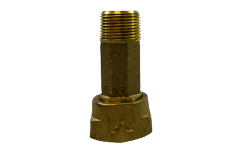 Midland Metal 970253 Water Meter Coupling, 1/2 in Nominal, FPT x MPT, 150 psi Pressure, Lead-Free Brass