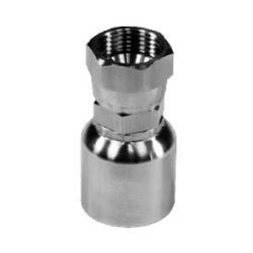 Stainless Adapters 43 Series SS43-04-06FJ Straight Swivel Adapter, 1/4 in Hose x 9/16 in Female JIC, Stainless Steel