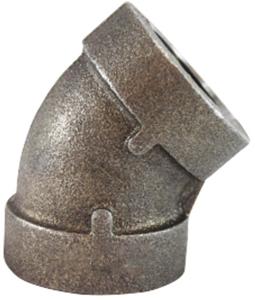 Midland Metal 68190 45 deg Elbow, 3 in Female Threaded x 3 in Female Threaded, Iron, Galvanized, XH Schedule