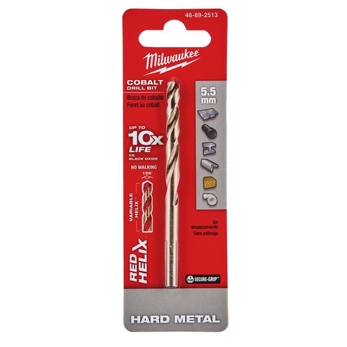 Milwaukee 48-89-2513 5.5mm COBALT RED HELIX Bit
