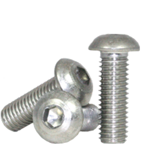 #4-40 x 3/8" Button Head Socket Cap Screw, 18-8 Stainless Steel, Fully Threaded, Qty 100