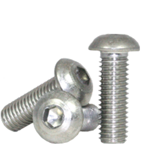 #10-24 x 1/2" Button Head Socket Cap Screw, 18-8 Stainless Steel, Fully Threaded, Qty 100