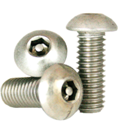 #10-24 x 5/8" Button Head Socket Cap Screws, Tamper-Resistant, 18-8 Stainless Steel, Coarse, Fully Threaded, Qty 100