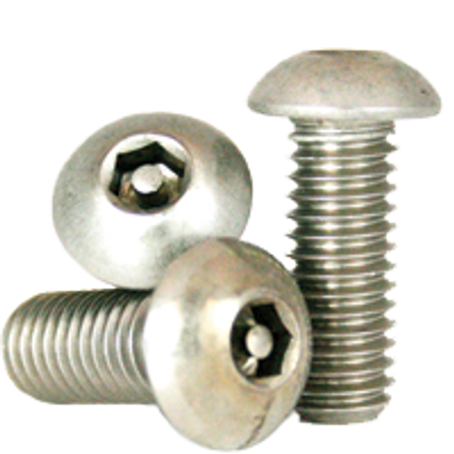 #10-32 x 3/8" Button Head Socket Cap Screws, Tamper-Resistant, 18-8 Stainless Steel, Fine, Fully Threaded, Qty 100