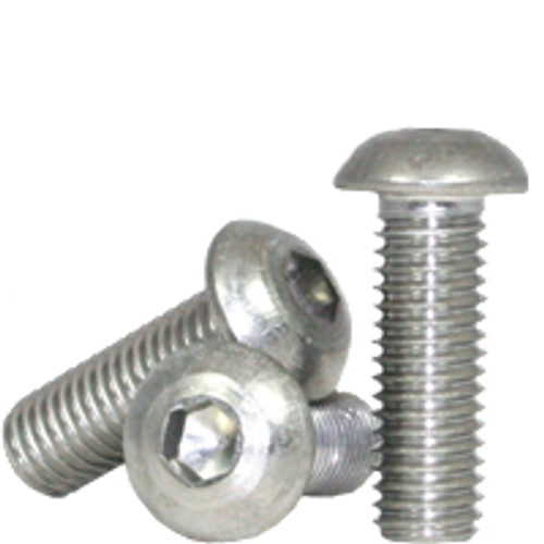 #10-32 x 1/2" Button Head Socket Cap Screw, 18-8 Stainless Steel, Fully Threaded, Qty 100
