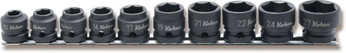 Ko-ken RS14401MS/10 1/2 Sq. Dr. Socket set  10-27mm 6 point  Thin walled 10 pieces