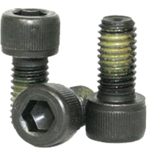 #10-24 x 3/8" Socket Head Cap Screw, Thermal Black Oxide, Coarse, Fully Threaded, Alloy Steel, Nylon Patch, Qty 100