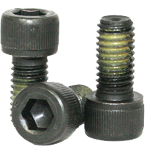 #10-24 x 1 1/2" Socket Head Cap Screw, Thermal Black Oxide, Coarse, Partially Threaded, Alloy Steel, Nylon-Patch, Qty 100