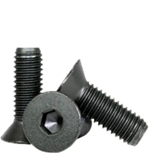 #4-40 x 1/4" Flat Head Socket Cap Screws, Thermal Black Oxide, Coarse, Fully Threaded, Alloy Steel, Qty 100