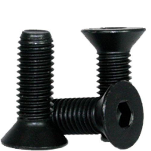 M2.5-0.45 x 16 mm Flat Head Socket Cap Screws, Thermal Black Oxide, Class 12.9, Coarse, Fully Threaded, Alloy Steel, DIN 7991, Qty 100