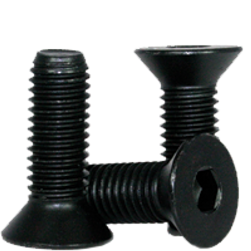 M12-1.75 x 25 mm Flat Head Socket Cap Screws, Thermal Black Oxide, Class 12.9, Coarse, Fully Threaded, Alloy Steel, DIN 7991, Qty 100