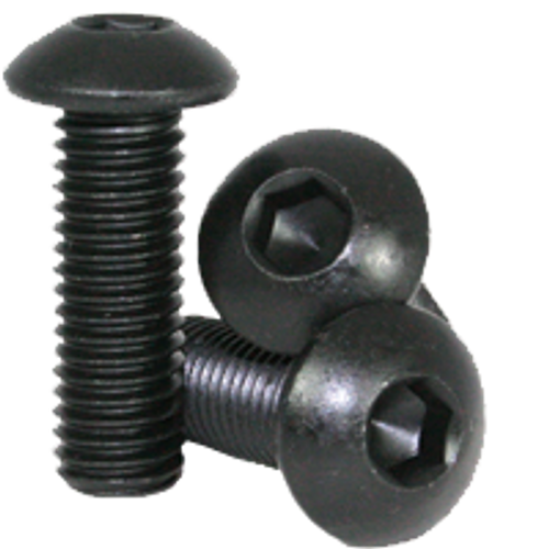 #4-40 x 1/2" Button Head Socket Cap Screws, Thermal Black Oxide, Coarse, Fully Threaded, Alloy Steel, Qty 100